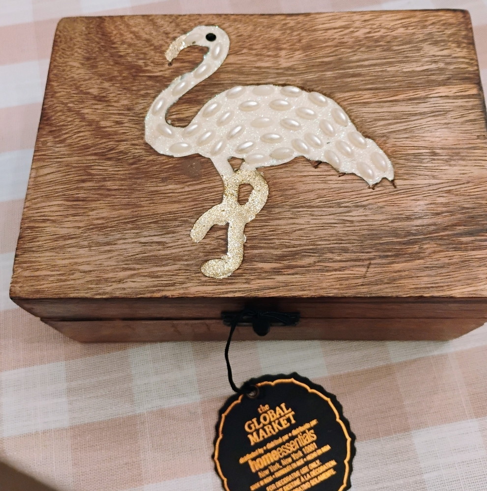Gorgeous Flamingo Wooden Box